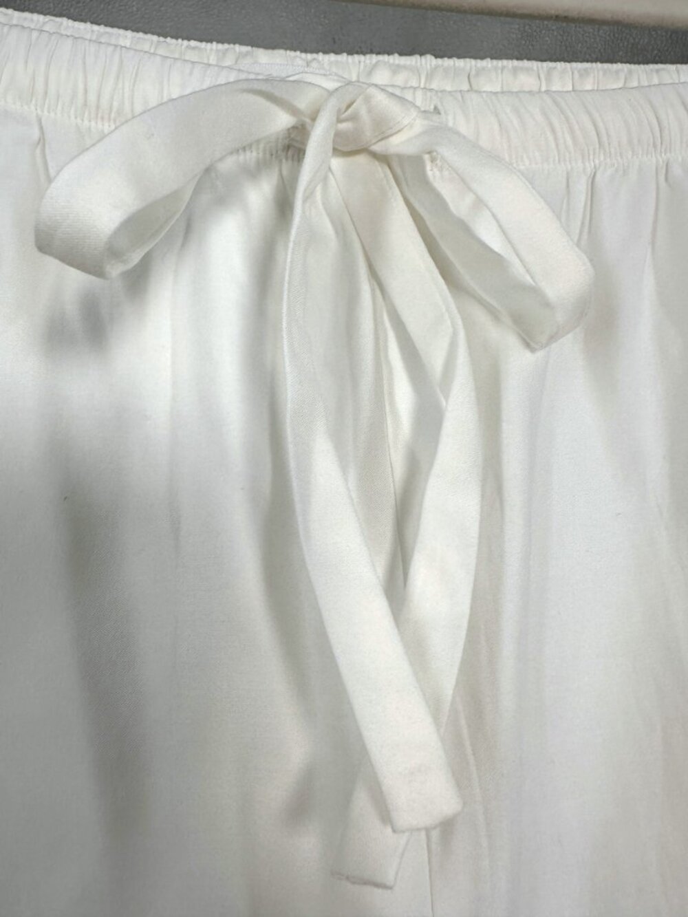Reformation Micah Cotton Pants Drawstring Pants White Wide Leg L - Picture 5 of 7